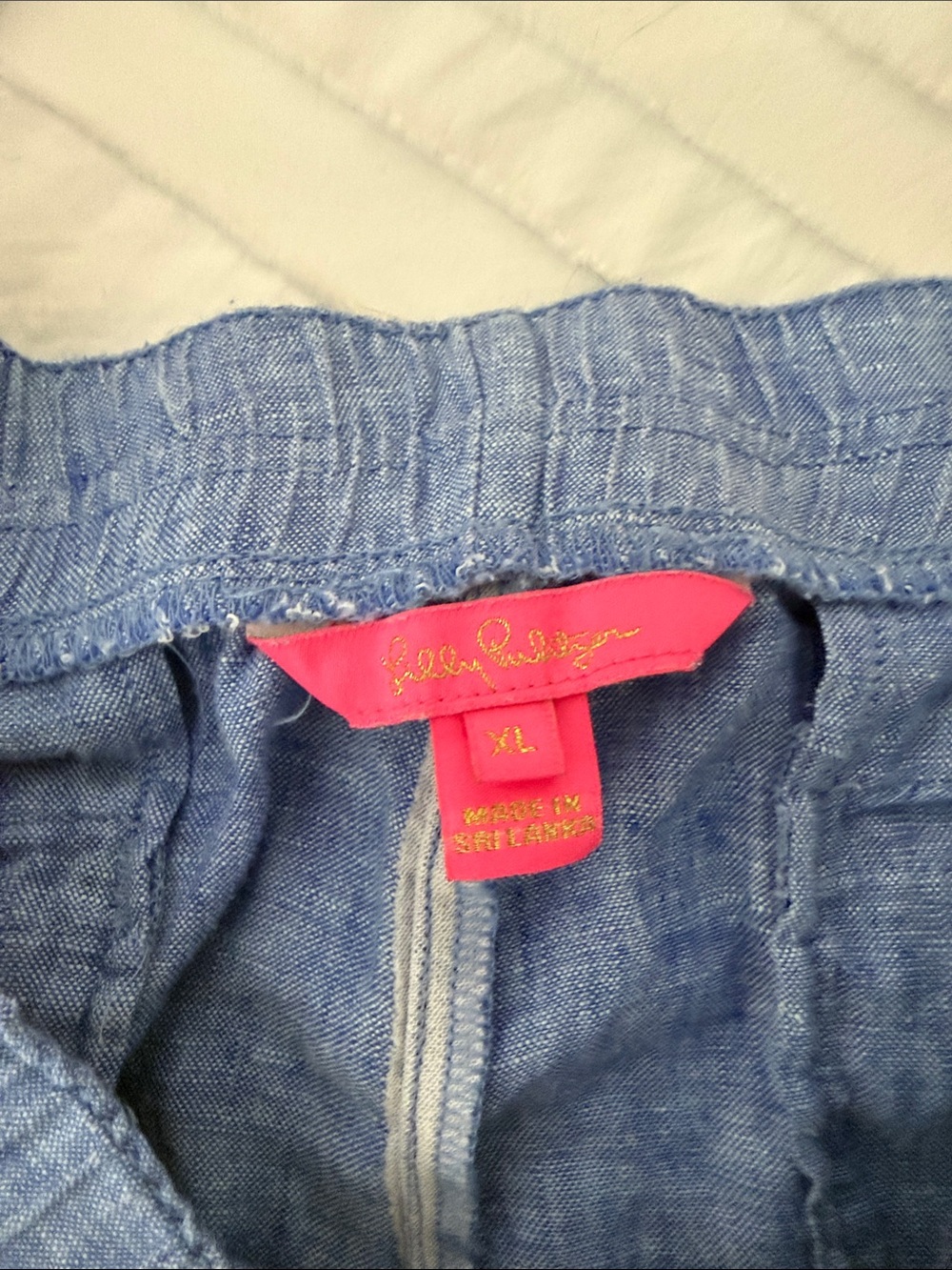 Lilly Pulitzer Chambray Blue Scallop-Hem Short - Picture 3 of 4